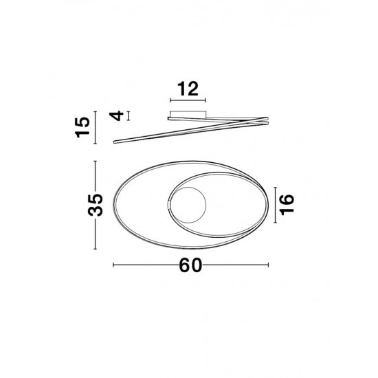 Lustra Plafon VIAREGGIO Nova Luce Modern, Led, 8101203, Grecia