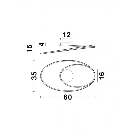 Lustra Plafon VIAREGGIO Nova Luce Modern, Led, 8101204, Grecia