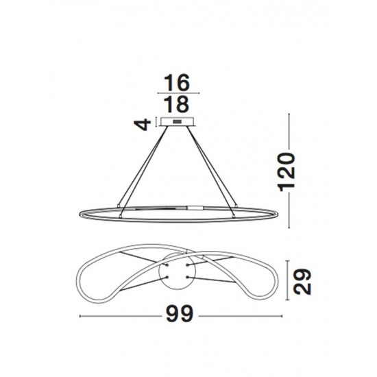 Suspensie MARTINO Nova Luce Modern, Led, 8101241, Grecia