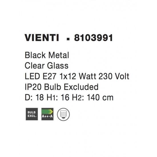 Pendul VIENTI Nova Luce Modern, E27, 8103991, Grecia