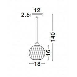 Pendul VIENTI Nova Luce Modern, E27, 8103993, Grecia