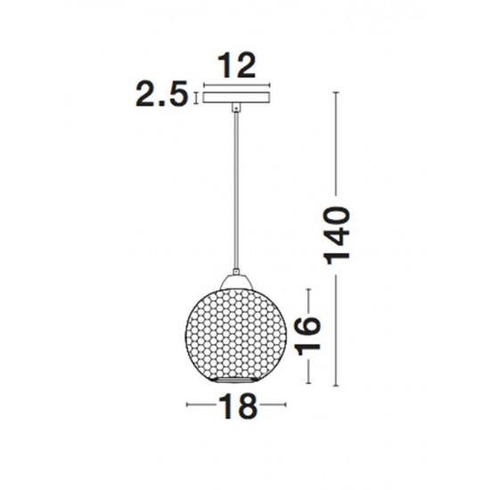 Pendul VIENTI Nova Luce Modern, E27, 8103993, Grecia