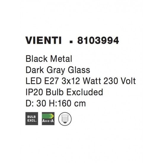 Suspensie VIENTI Nova Luce Modern, E27, 8103994, Grecia