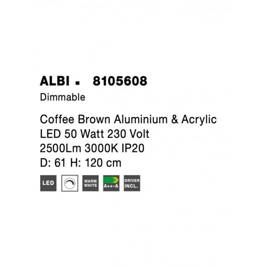 Suspensie ALBI Nova Luce Modern, Led, 8105608, Grecia