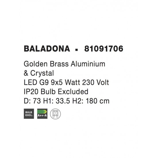 Candelabru BALADONA Nova Luce Clasic, G9, 81091706, Grecia