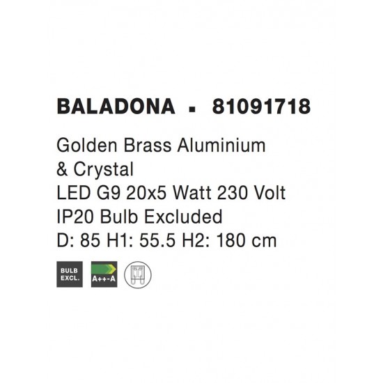 Candelabru BALADONA Nova Luce Clasic, G9, 81091718, Grecia