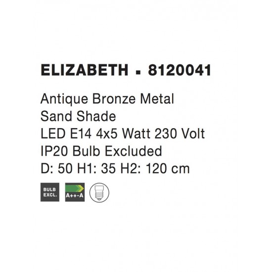 Suspensie ELIZABETH Nova Luce Clasic, E14, 8120041, Grecia