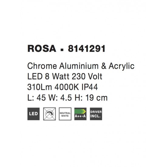 Aplica Baie ROSA Nova Luce Modern, Led, 8141291, Grecia