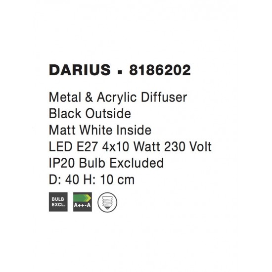 Plafoniera DARIUS Nova Luce Modern, E27, 8186202, Grecia