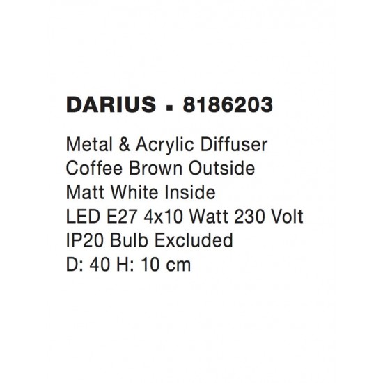 Plafoniera DARIUS Nova Luce Modern, E27, 8186203, Grecia