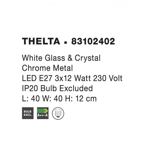 Plafoniera THELTA Nova Luce Modern, E27, 83102402, Grecia