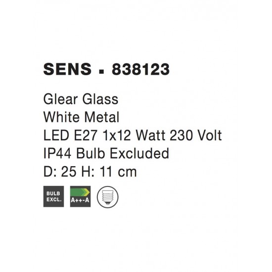 Plafoniera SENS Nova Luce Modern, E27, 838123, Grecia