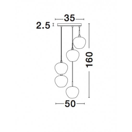 Pendul CEDRO Nova Luce Modern, E27, 8436406, Grecia