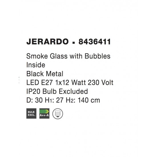 Pendul JERARDO Nova Luce Modern, E27, 8436411, Grecia