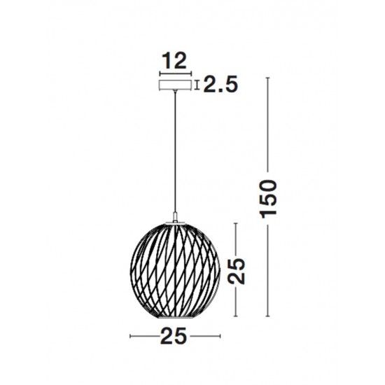 Pendul ERIBERTO Nova Luce Modern, E27, 8436421, Grecia