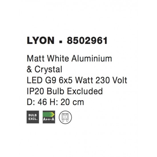 Lustra Plafon LYON Nova Luce Elegant, G9, 8502961, Grecia