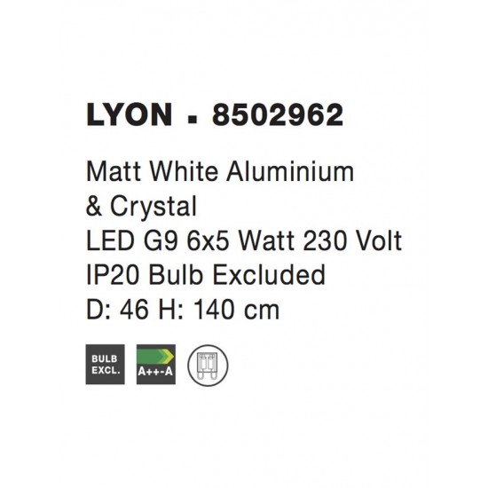 Suspensie LYON Nova Luce Elegant, G9, 8502962, Grecia