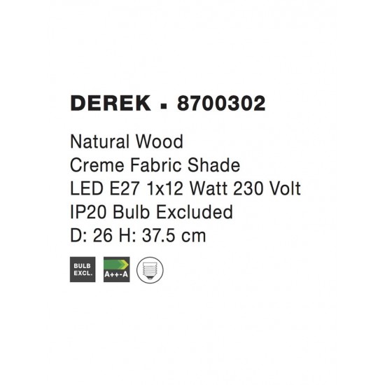 Veioza DEREK Nova Luce Modern, E27, 8700302, Grecia