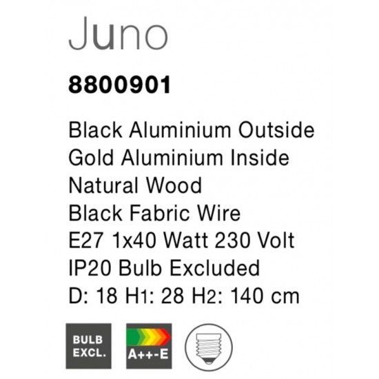 Pendul JUNO Nova Luce Modern, E27, 8800901, Grecia