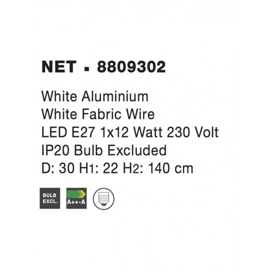 Pendul NET Nova Luce Modern, E27, 8809302, Grecia