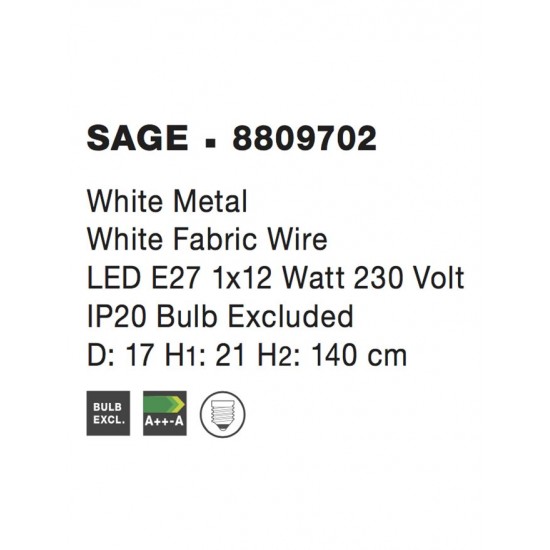 Pendul SAGE Nova Luce Modern, E27, 8809702, Grecia