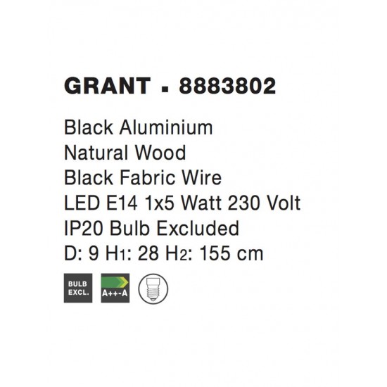 Pendul GRANT Nova Luce Modern, E14, 8883802, Grecia