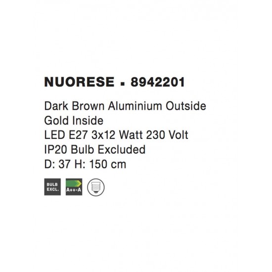 Suspensie NUORESE Nova Luce Modern, E27, 8942201, Grecia