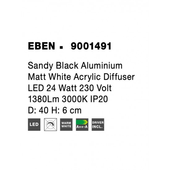 Plafoniera Tehnica EBEN Nova Luce Modern, Led, 9001491, Grecia
