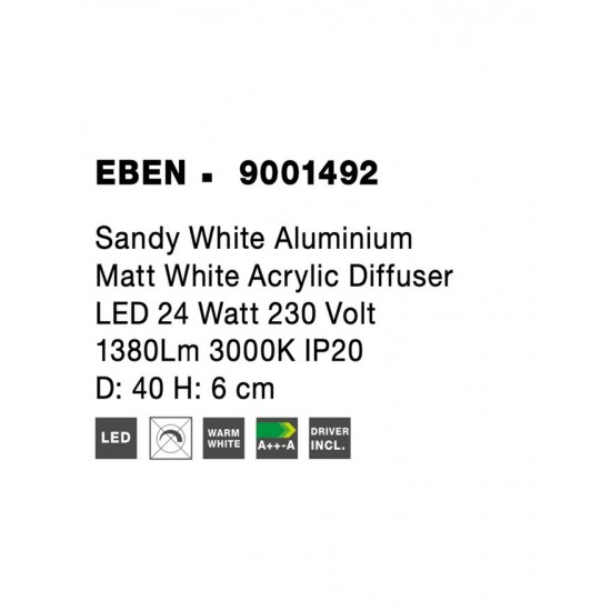 Plafoniera Tehnica EBEN Nova Luce Modern, Led, 9001492, Grecia