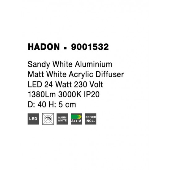 Plafoniera Tehnica HADON Nova Luce Modern, Led, 9001532, Grecia