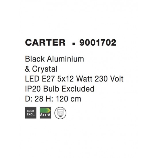 Suspensie CARTER Nova Luce Modern, E27, 9001702, Grecia