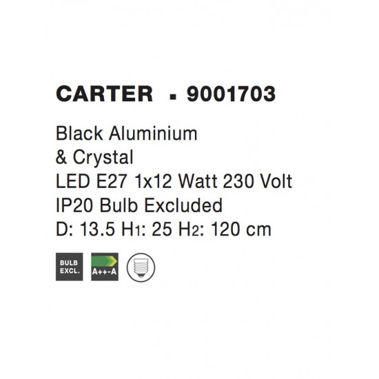 Pendul CARTER Nova Luce Modern, E27, 9001703, Grecia