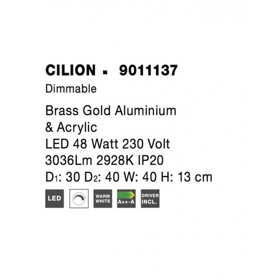 Plafoniera CILION Nova Luce Modern, 9011137, Grecia