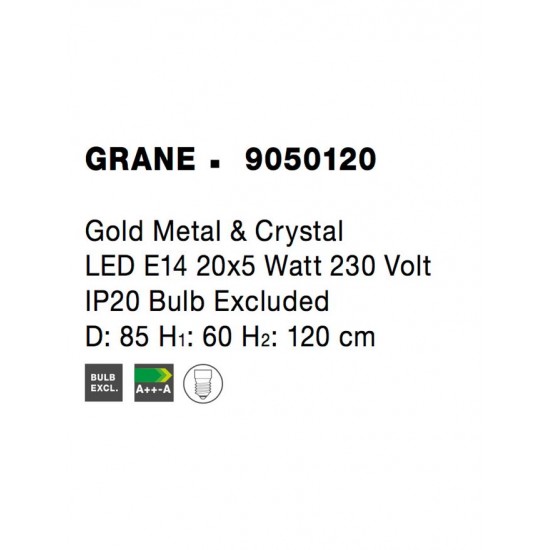 Candelabru GRANE Nova Luce Modern, E14, 9050120, Grecia