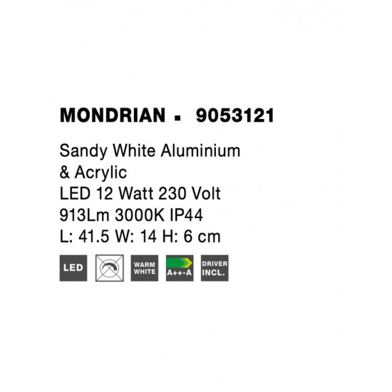 Aplica Baie MONDRIAN Nova Luce Modern, Led, 9053121, Grecia