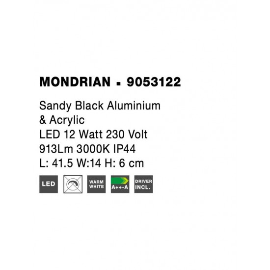 Aplica Baie MONDRIAN Nova Luce Modern, Led, 9053122, Grecia