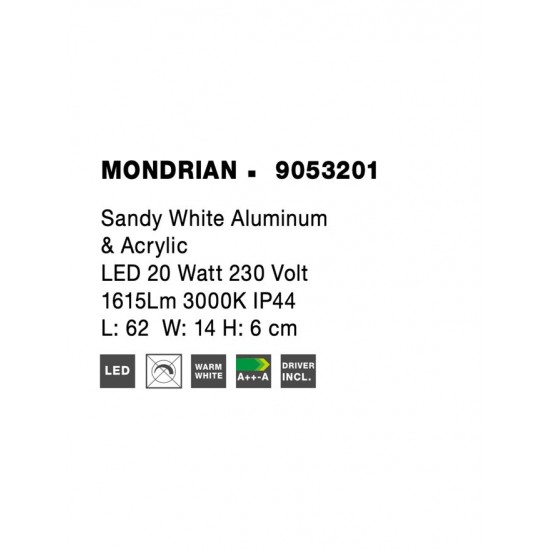 Aplica Baie MONDRIAN Nova Luce Modern, Led, 9053201, Grecia