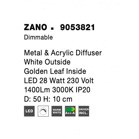 Plafoniera ZANO Nova Luce Modern, Led, 9053821, Grecia