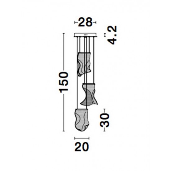 Suspensie SIDERNO Nova Luce Modern, Led, 9054441, Grecia