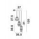 Suspensie ZARLEY Nova Luce Modern, E27, 9066031, Grecia