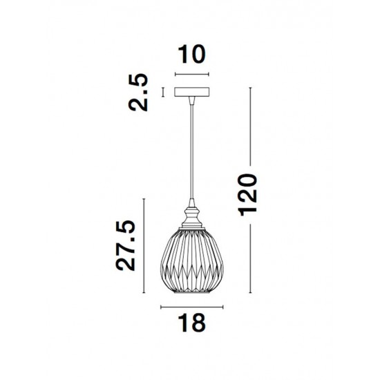 Pendul ZARLEY Nova Luce Modern, E27, 9066102, Grecia