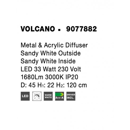 Suspensie VOLCANO Nova Luce Modern, Led, 9077882, Grecia