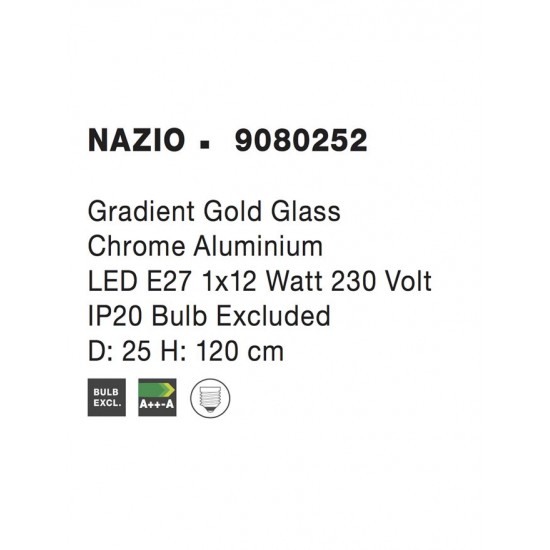 Pendul NAZIO Nova Luce Modern, E27, 9080252, Grecia