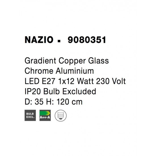 Pendul NAZIO Nova Luce Modern, E27, 9080351, Grecia
