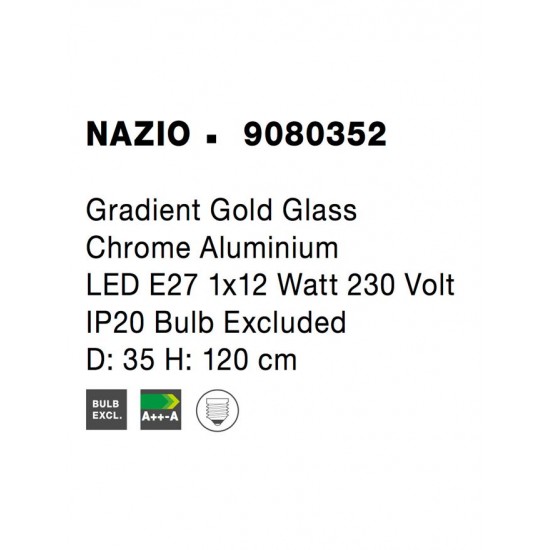 Pendul NAZIO Nova Luce Modern, E27, 9080352, Grecia