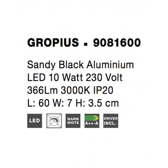 Aplica GROPIUS Nova Luce Modern, Led, 9081600, Grecia