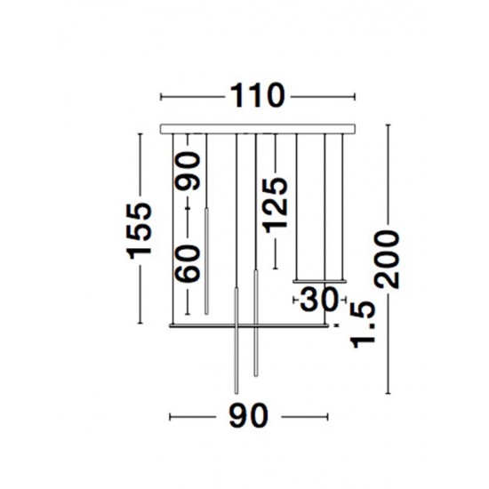 Suspensie ELETTRA Nova Luce Modern, Led, 9088105, Grecia