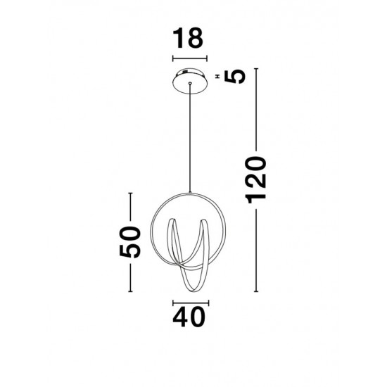 Suspensie RINGS Nova Luce Modern, Led, 9104311, Grecia