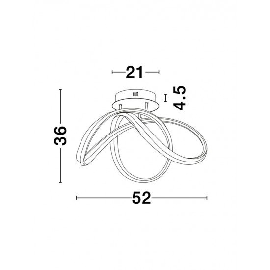 Lustra Plafon TRUNO Nova Luce Modern, Led, 9104712, Grecia
