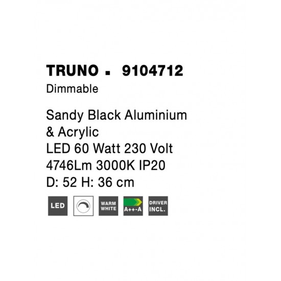 Lustra Plafon TRUNO Nova Luce Modern, Led, 9104712, Grecia